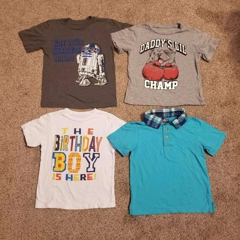 Children's Place Disney Boy Shirt 4 PC Bundle Lot 4T